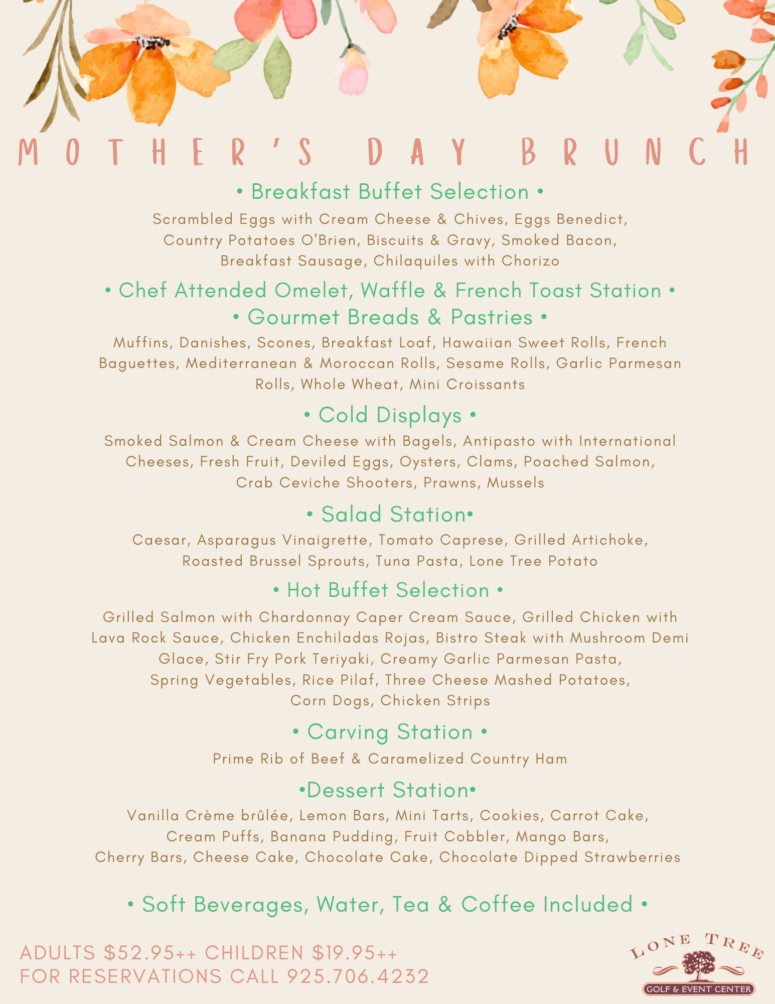 2024 Mothers Day Brunch Menu