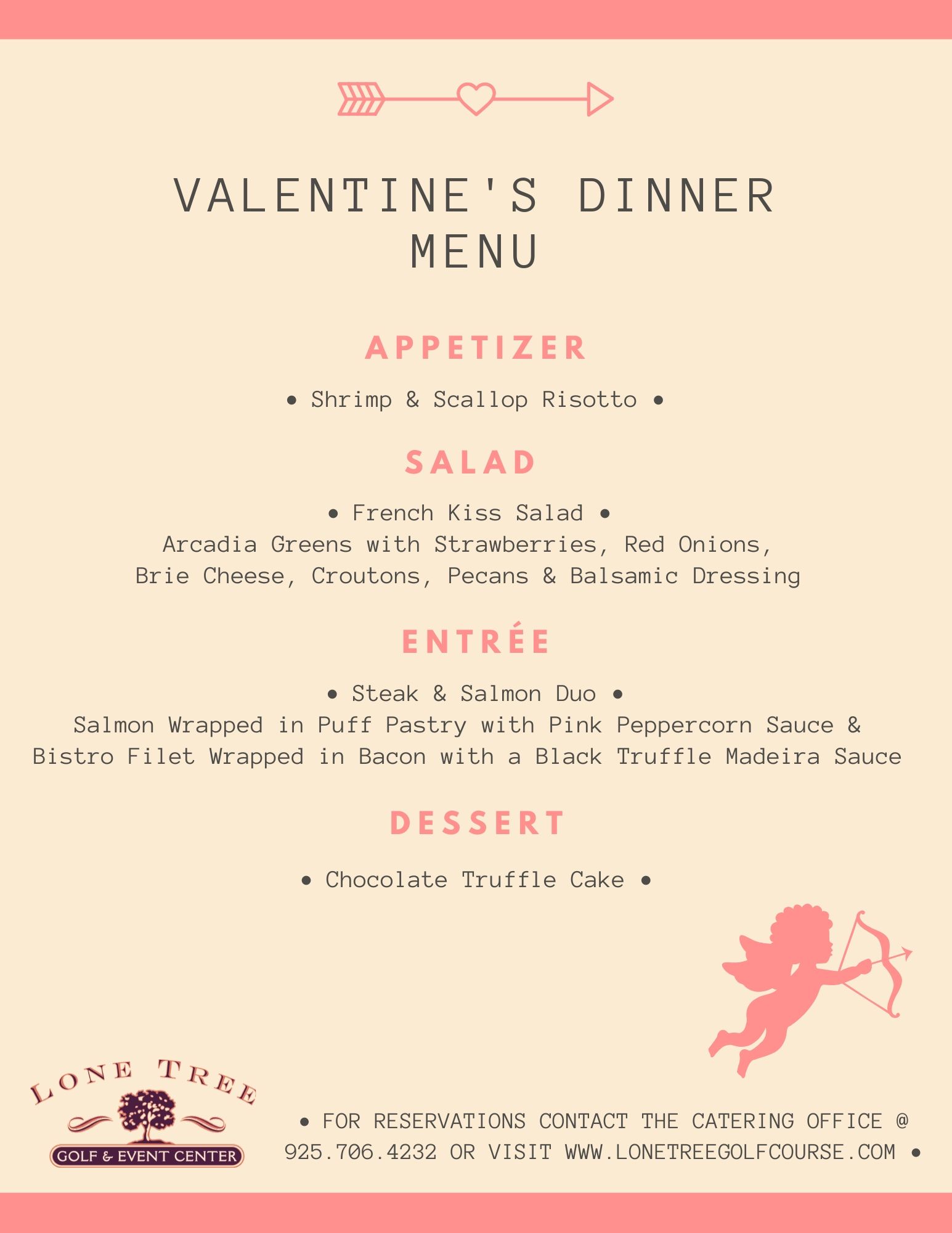 2020 Valentines Day Dinner Menu