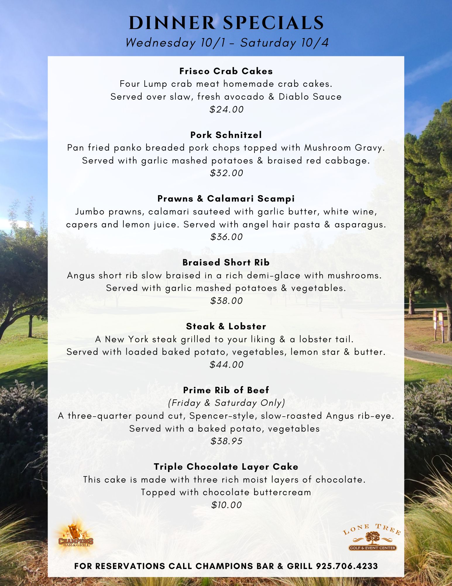 Dinner Specials 101 104