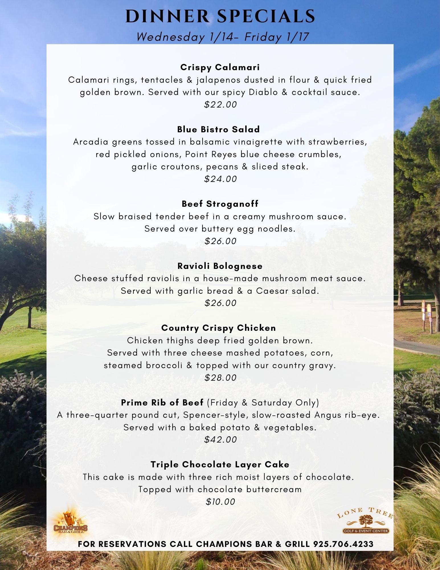 Dinner Specials 114 117