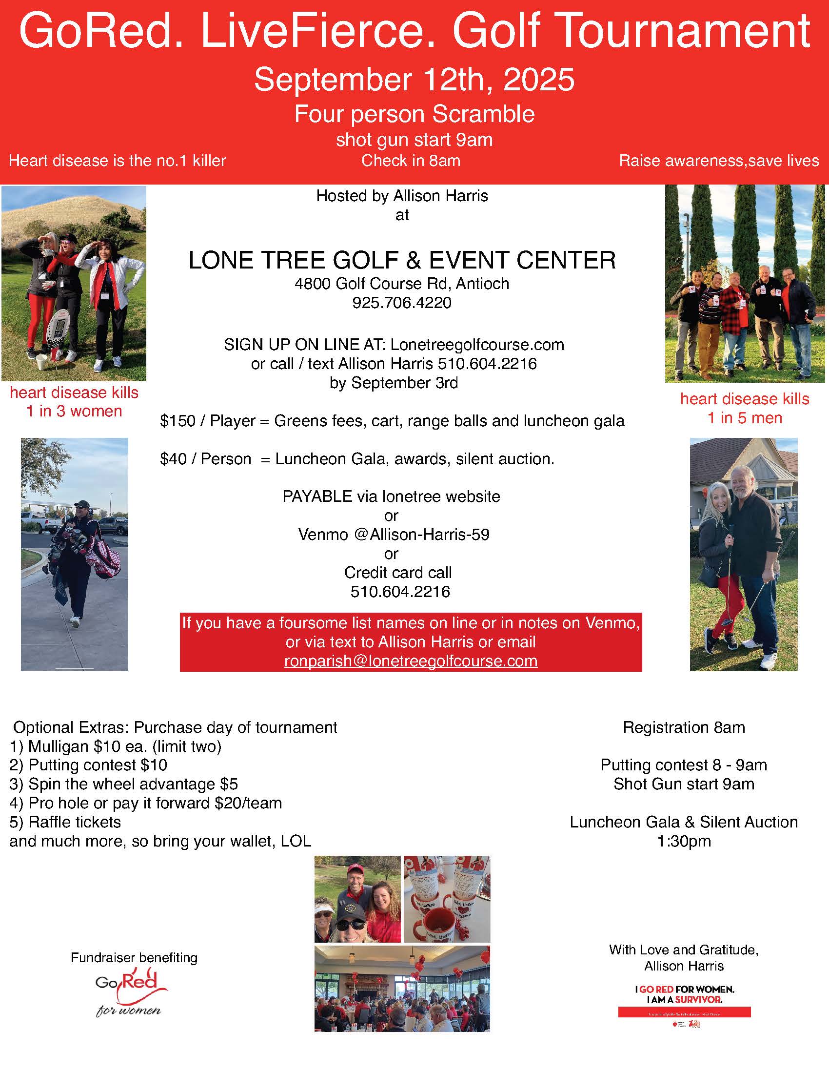 Go Red Golf Tournament Flyer 2025