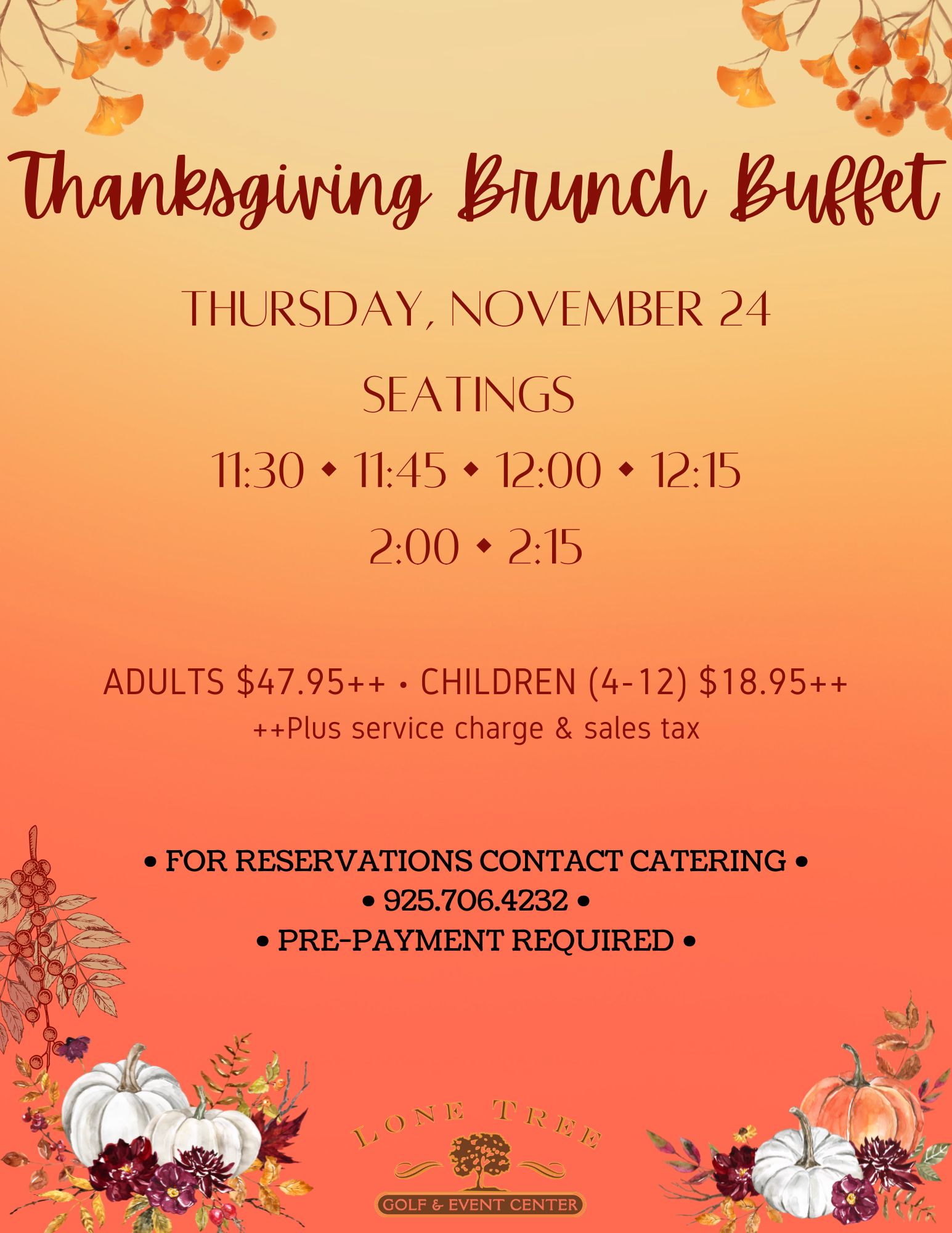 Thanksgiving Brunch Buffet Flyer
