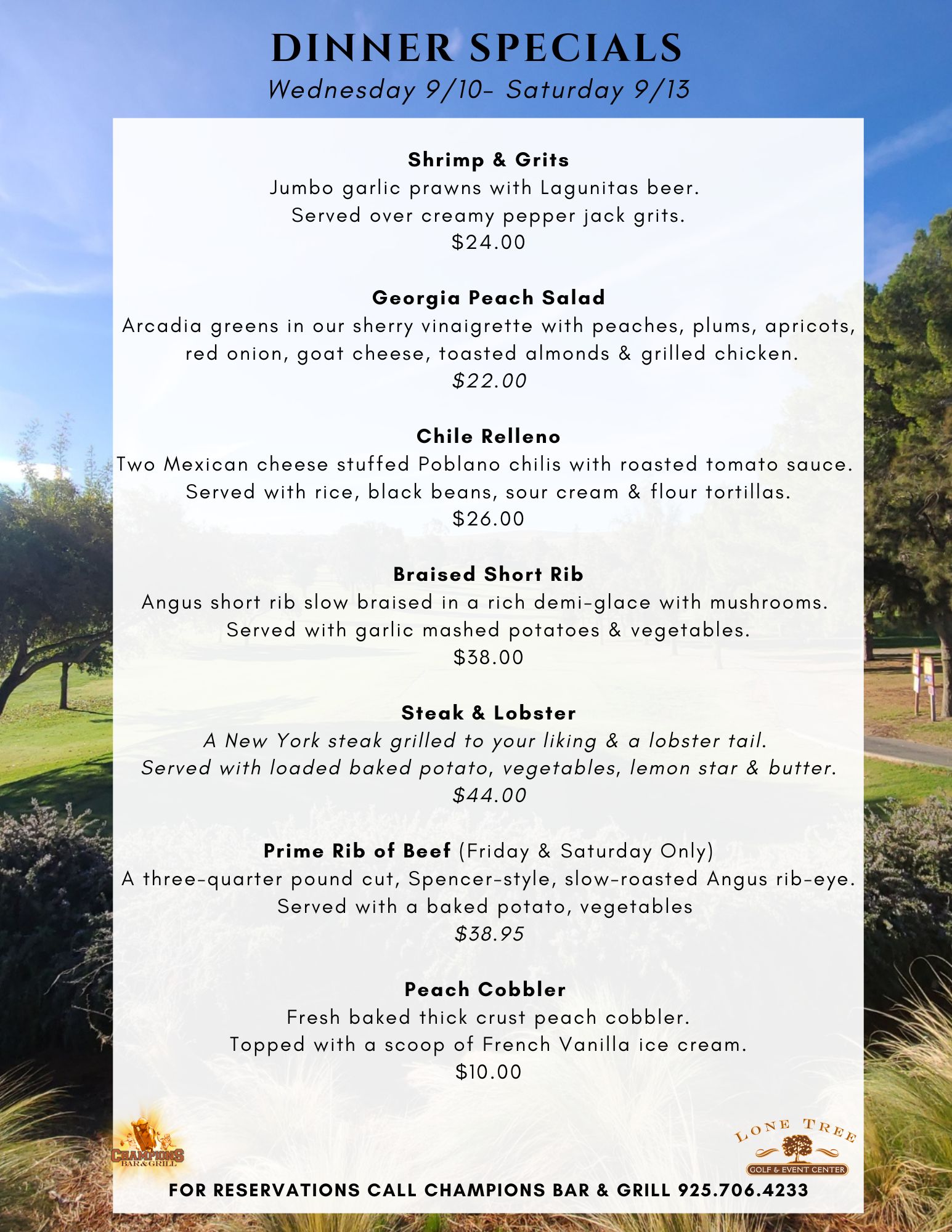  Dinner Specials 910 913